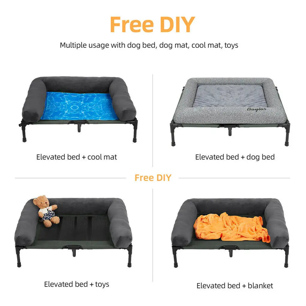 BINGOPAW Elevated Pet Lounger Bed for Dogs and Cats