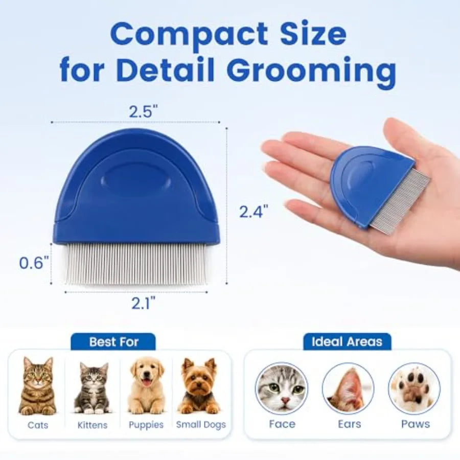 Prime Pets Flea Comb for Dogs and Cats Stainless Steel Grooming