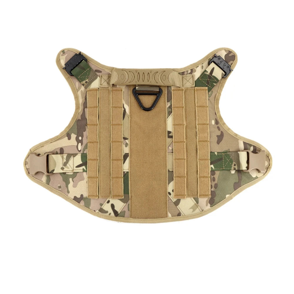 Military Nylon Dog Harness Vest With Leash Patches Training Set