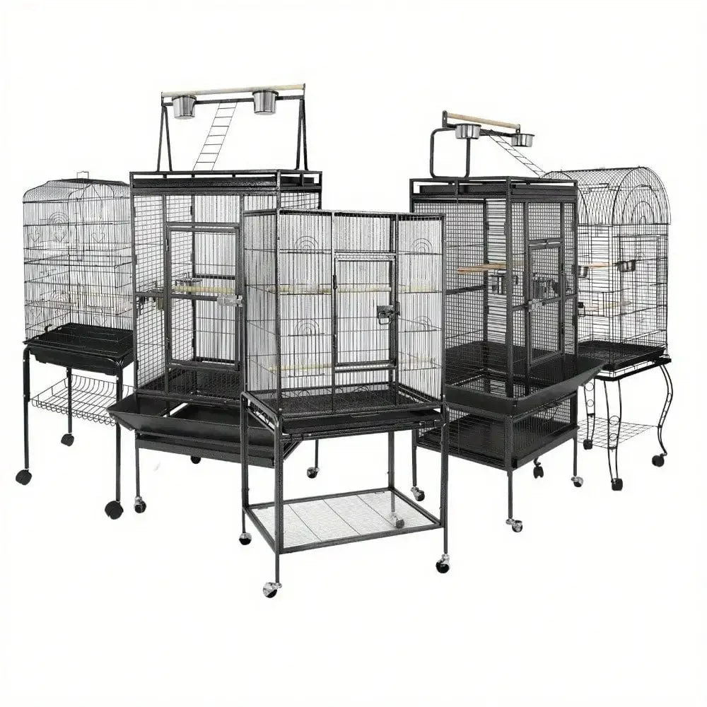 Durable Steel Bird Cage With Rolling Stand For Parrots