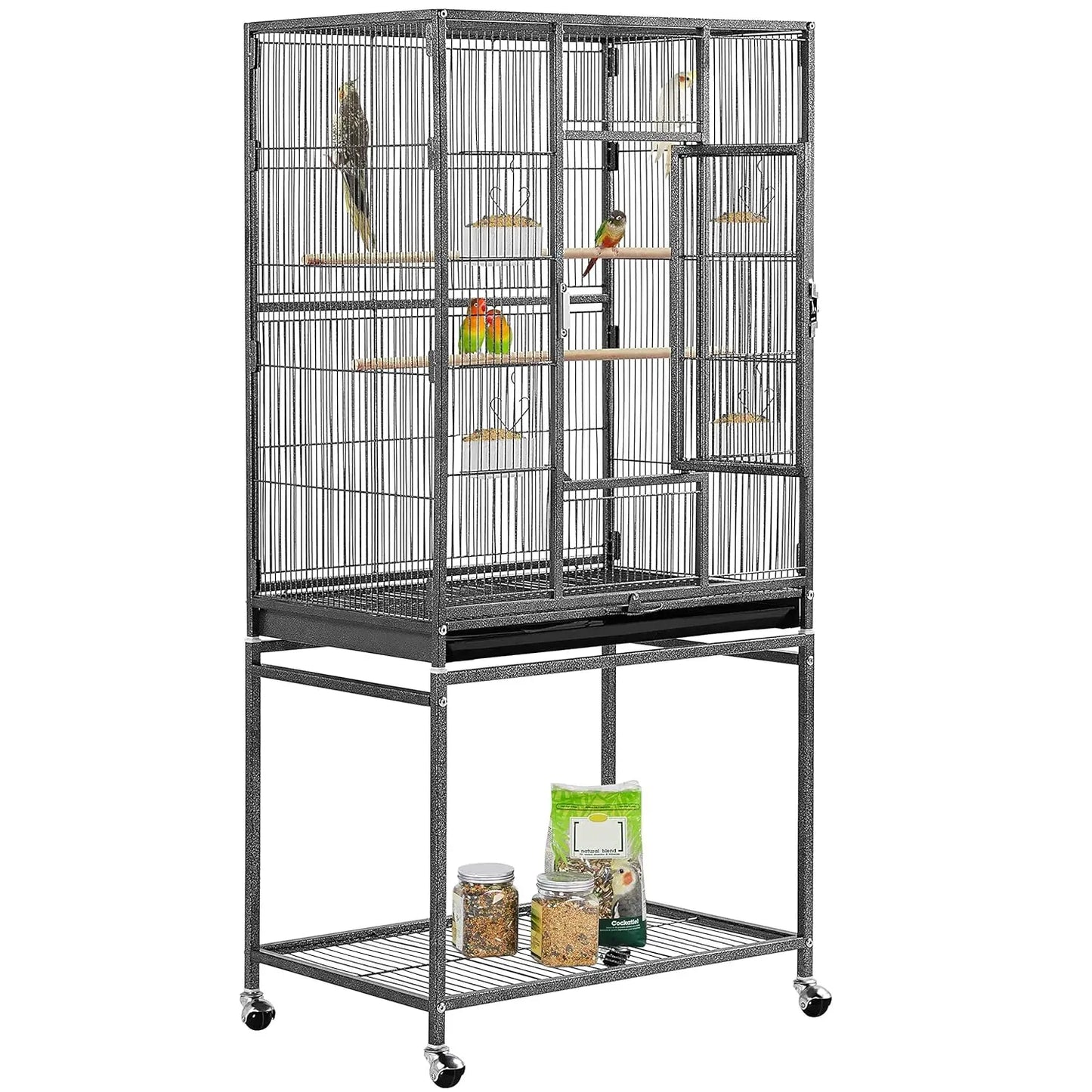 Wrought Iron Standing Parrot Cage With Stand For Small Birds