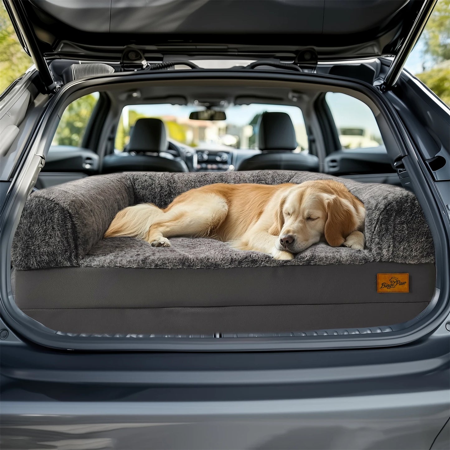 BINGOPAW Orthopedic Dog Bed Foldable Plush Cushion With Bolster