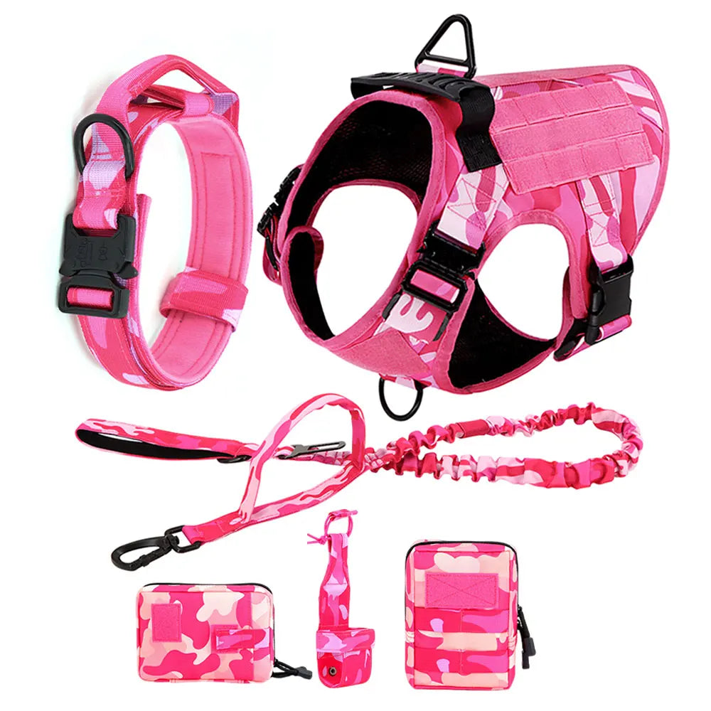 Military Camouflage Dog Harness Tactical Nylon Vest For Training
