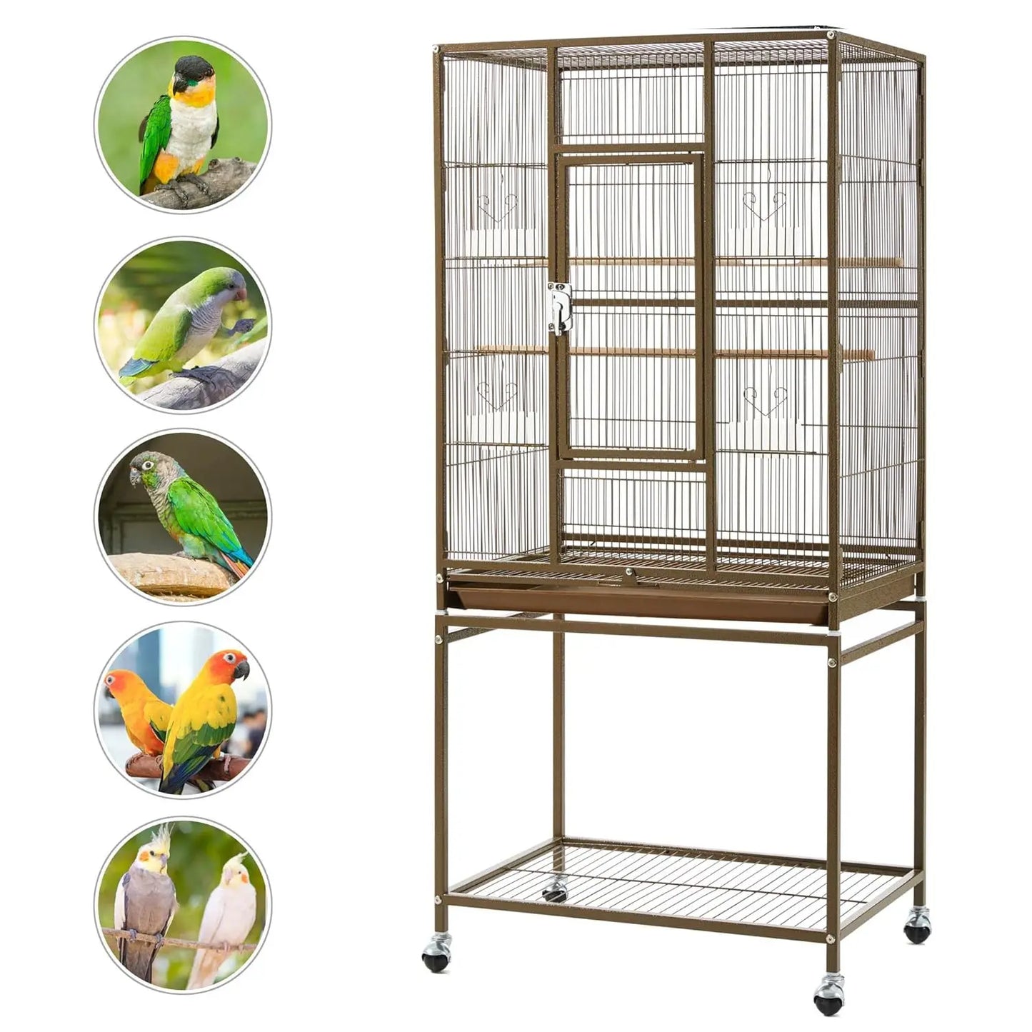 Wrought Iron Standing Parrot Cage With Stand For Small Birds