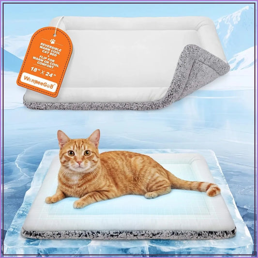 Reversible Cat Cooling And Warming Bed Mat