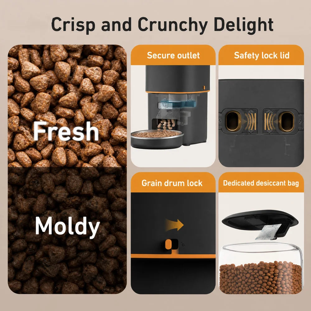 Nityers 4 L Automatic Cat Feeder With Stainless Steel Bowl