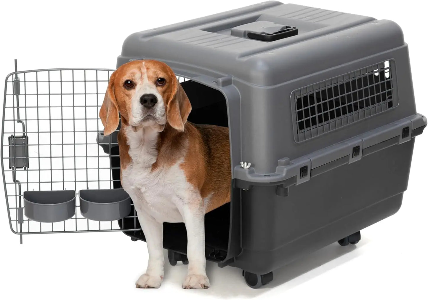 Ufsagcg Airline-Approved Travel Dog Crate With Wheels And Bowls And Accessories