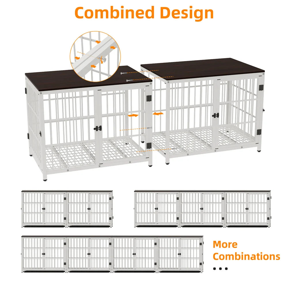 Borwart Wooden Dog Crate Furniture Style Elevated Pet Cage