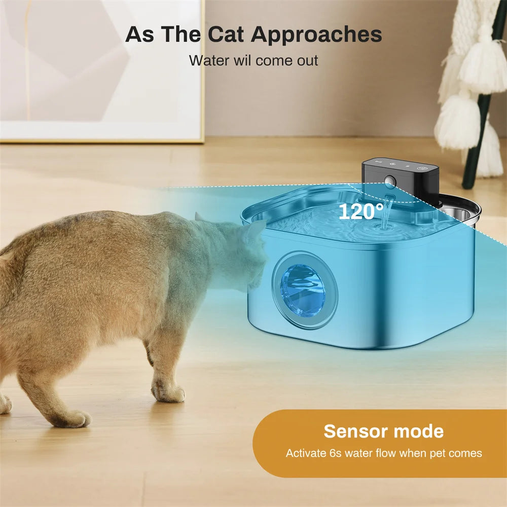 Weomg 3L 5V Rechargeable Stainless Steel Dogs Water Fountain