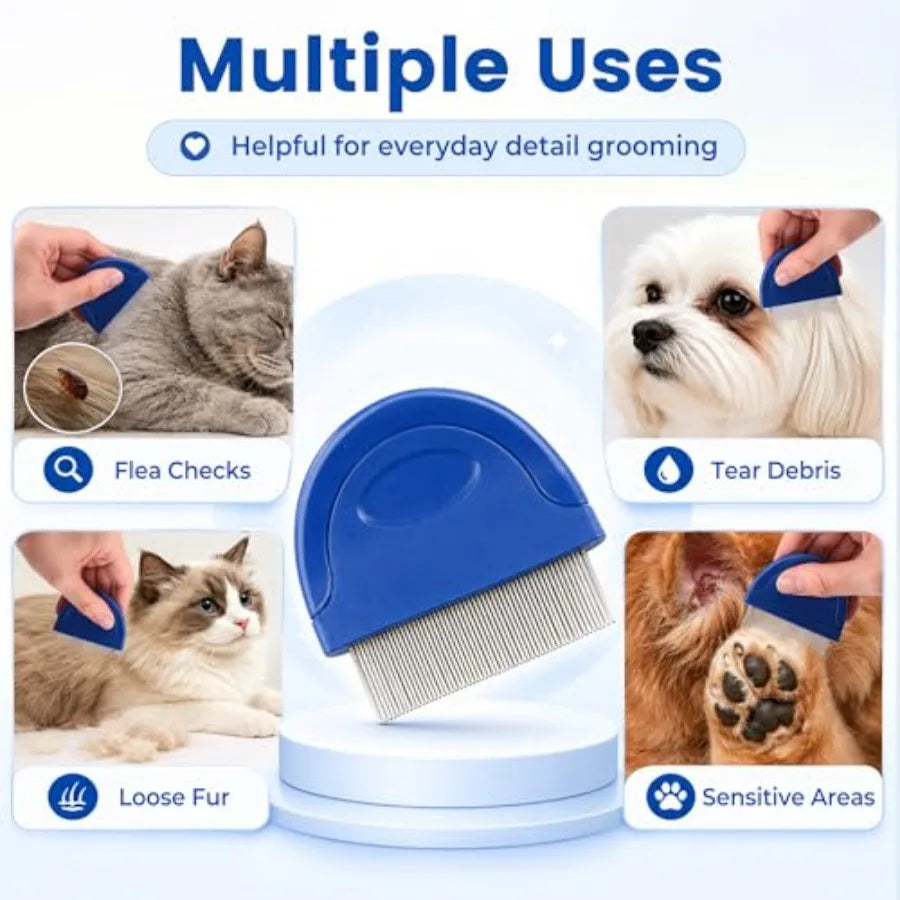 Prime Pets Flea Comb for Dogs and Cats Stainless Steel Grooming