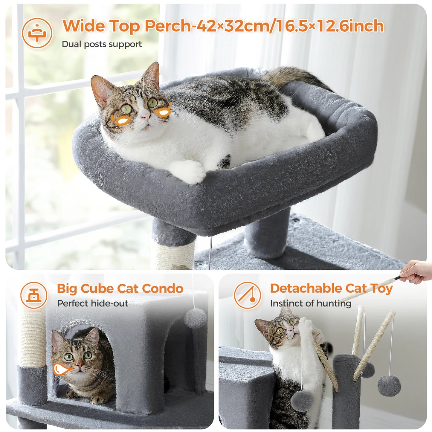 Pawz Road Large Multi Level Plush Cat Tree Tower