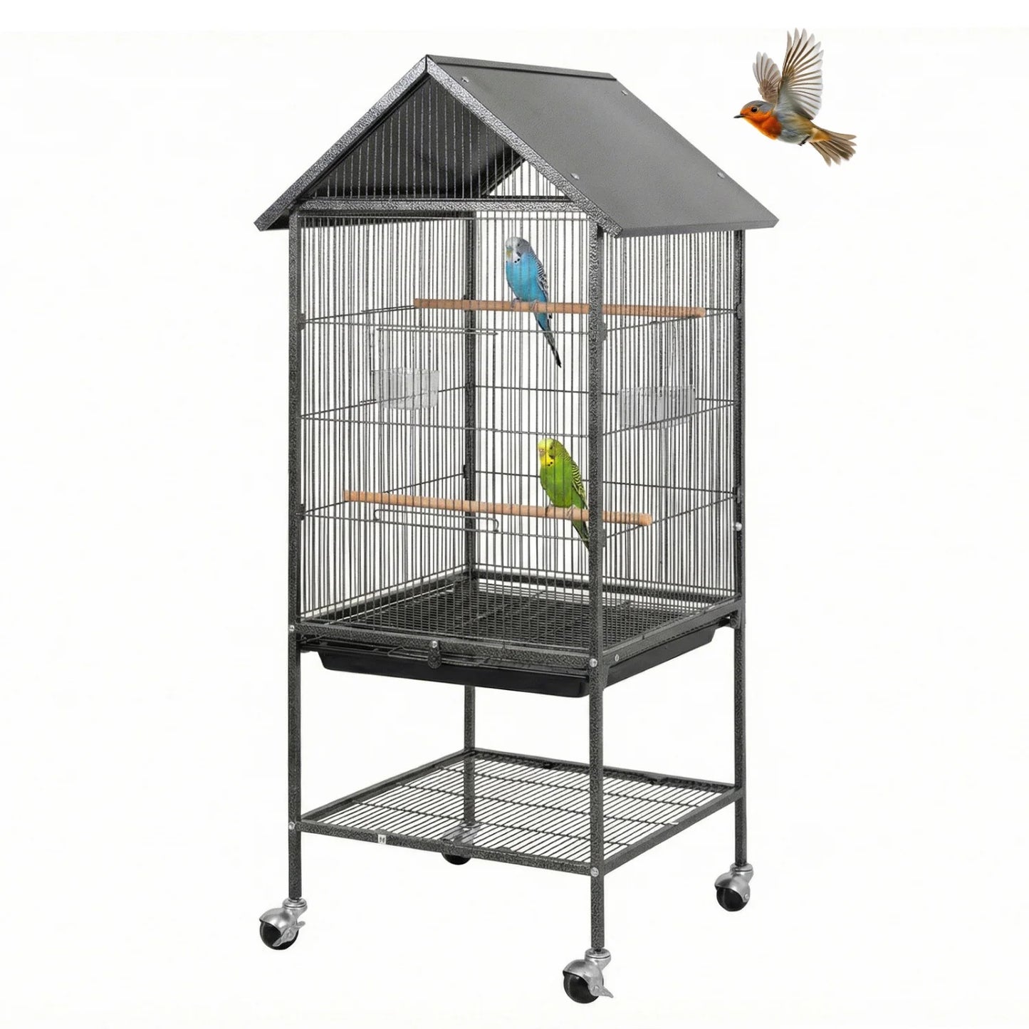Himiss 50 Inch Parakeet Bird Cage With Stand And Roof