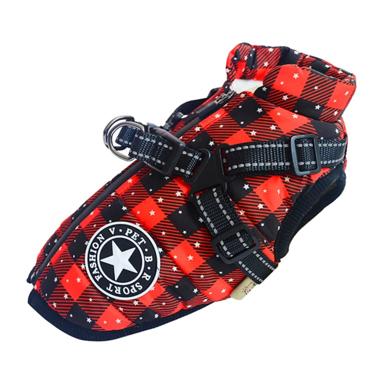 CDDMPET Winter Warm Pet Dog Jacket With Harness Waterproof Coat