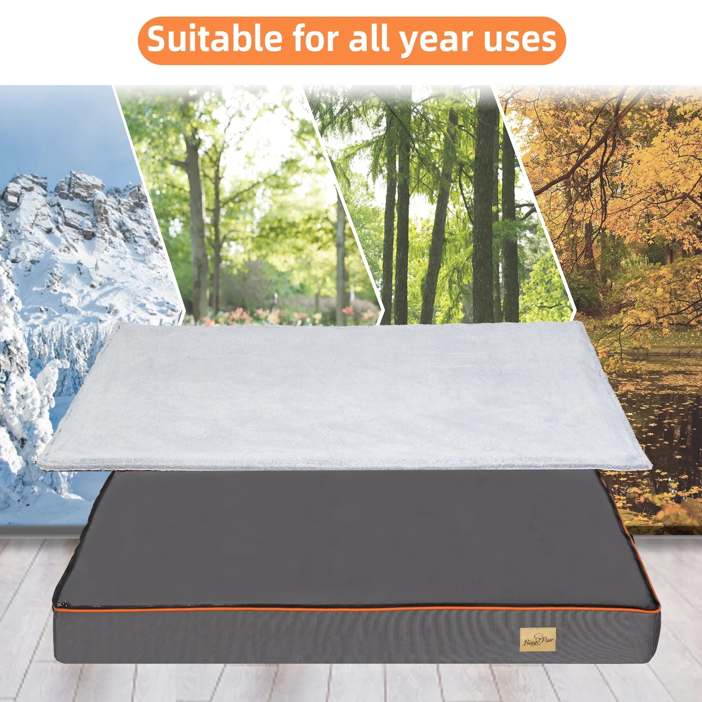 Bingopaw Large Orthopedic Dog Bed With Washable Cover