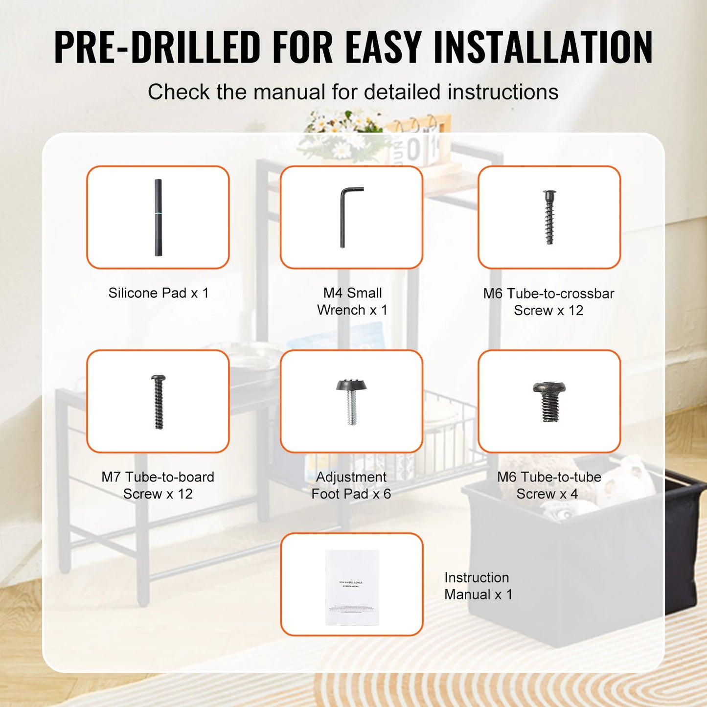 Pet Feeding Station With Storage Elevated Bowls And Shelves