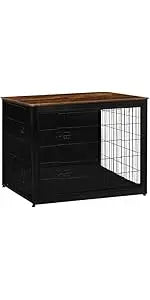 Wooden Dog Crate Furniture With Cushion Kennel Double Doors Indoor