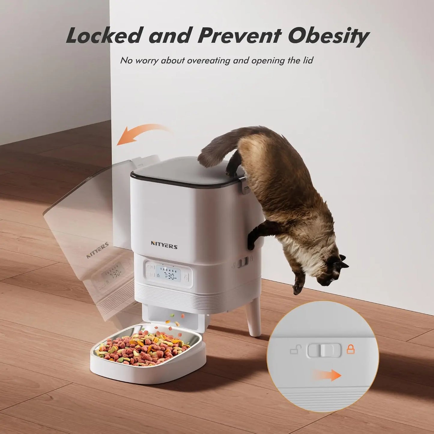 Nityers 4.5L Smart Automatic Pet Feeder With Voice Recorder