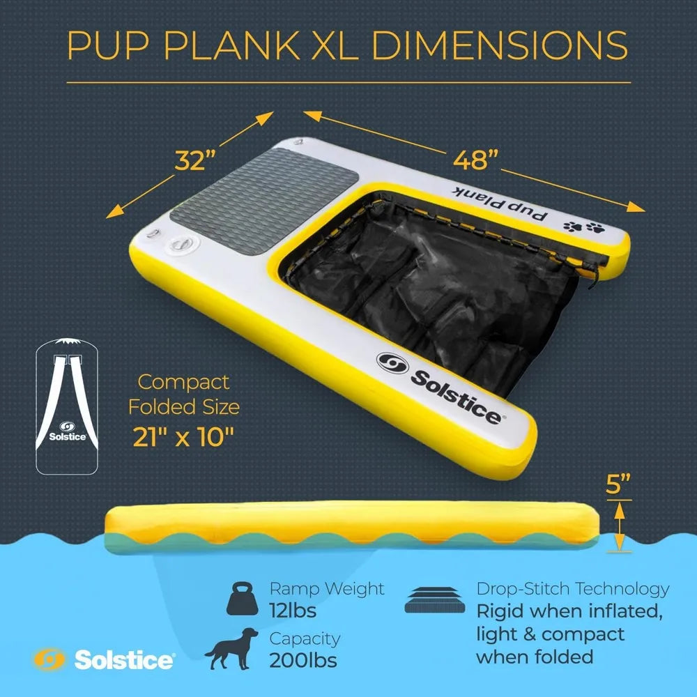Solstice Inflatable Pup Plank Dog Water Ramp For Boats