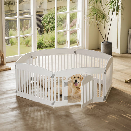 JHK Plastic Dog Playpen Expandable Fence For Medium Dogs Indoor
