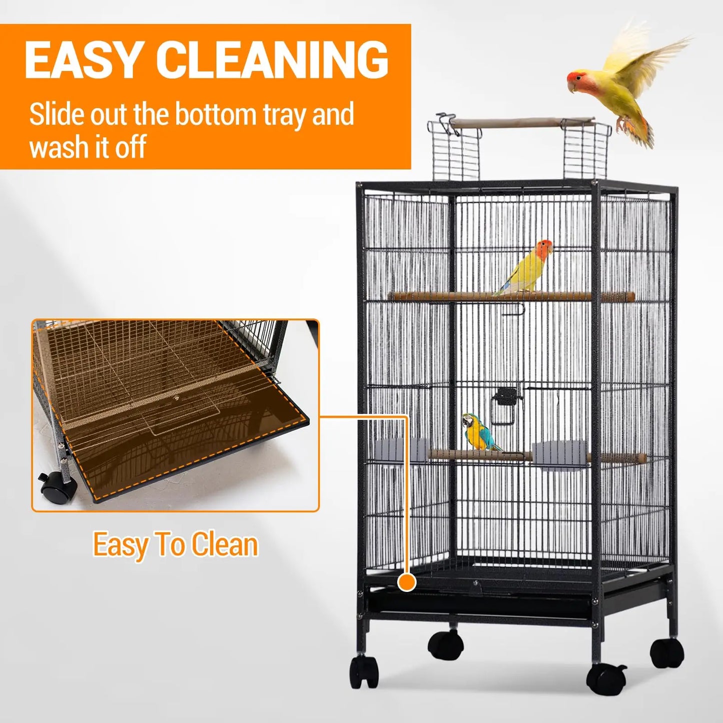 Studyset Small Bird Cage With Top Stand And Wheels