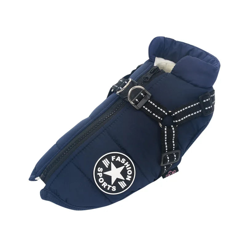 CDDMPET Winter Warm Pet Dog Jacket With Harness Waterproof Coat