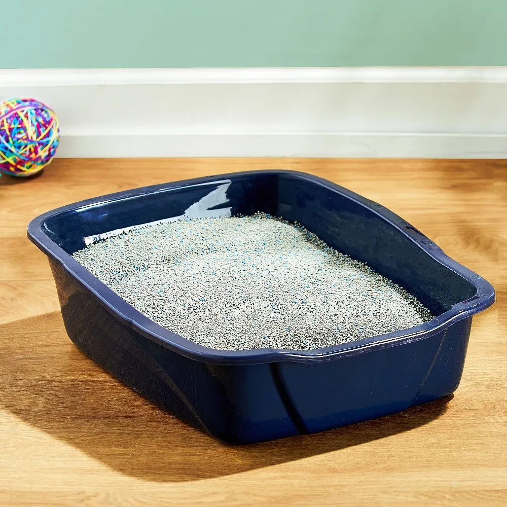 Large Open Cat Litter Box With Low Entry and Removable Lid