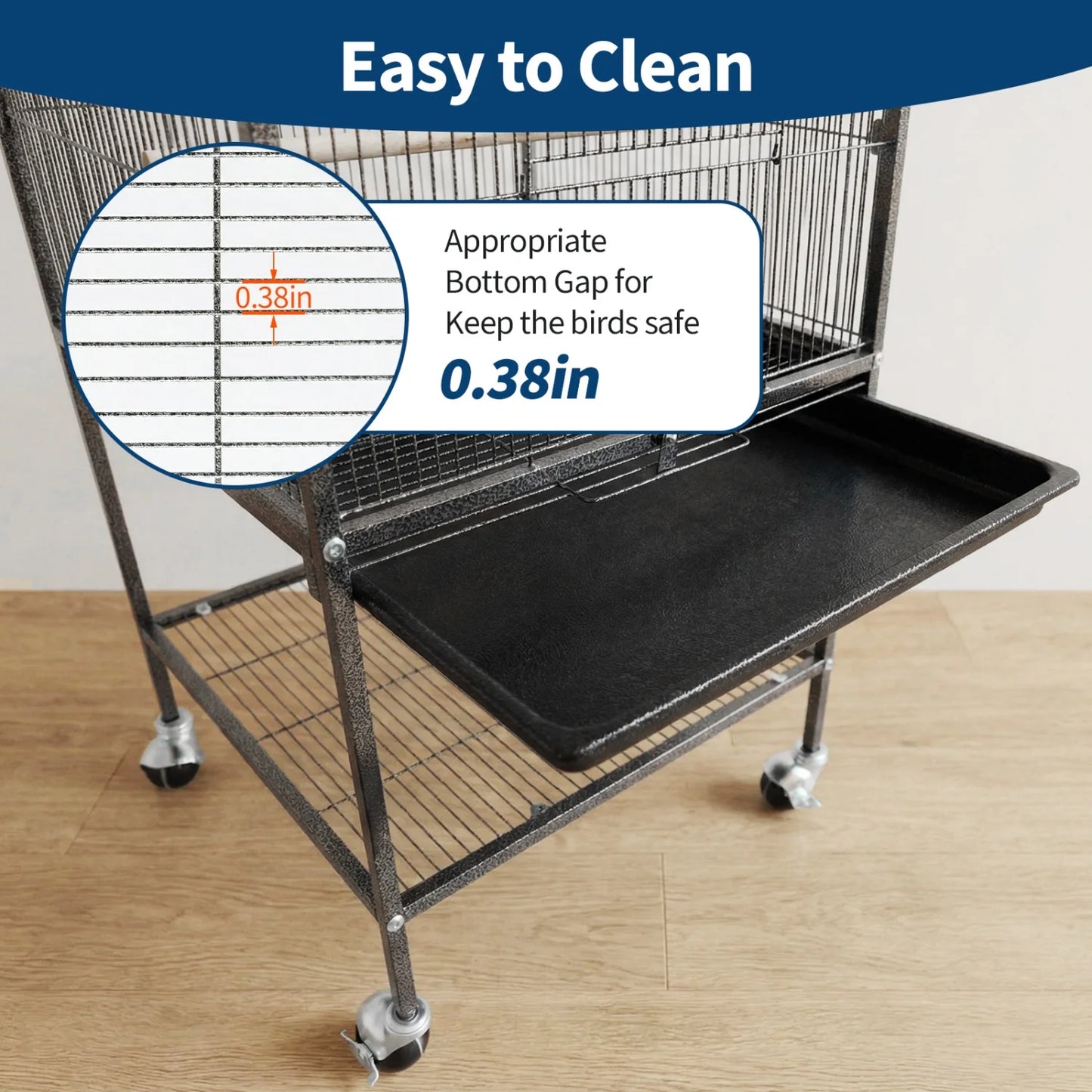 Himiss 50 Inch Parakeet Bird Cage With Stand And Roof