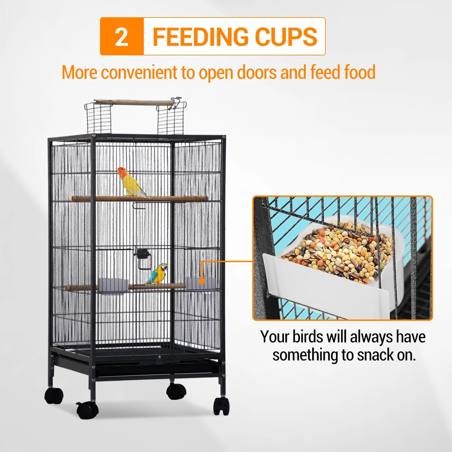 Large Wrought Iron Bird Cage Stand For Parakeets And Cockatiels