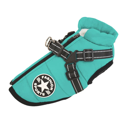 CDDMPET Winter Warm Pet Dog Jacket With Harness Waterproof Coat