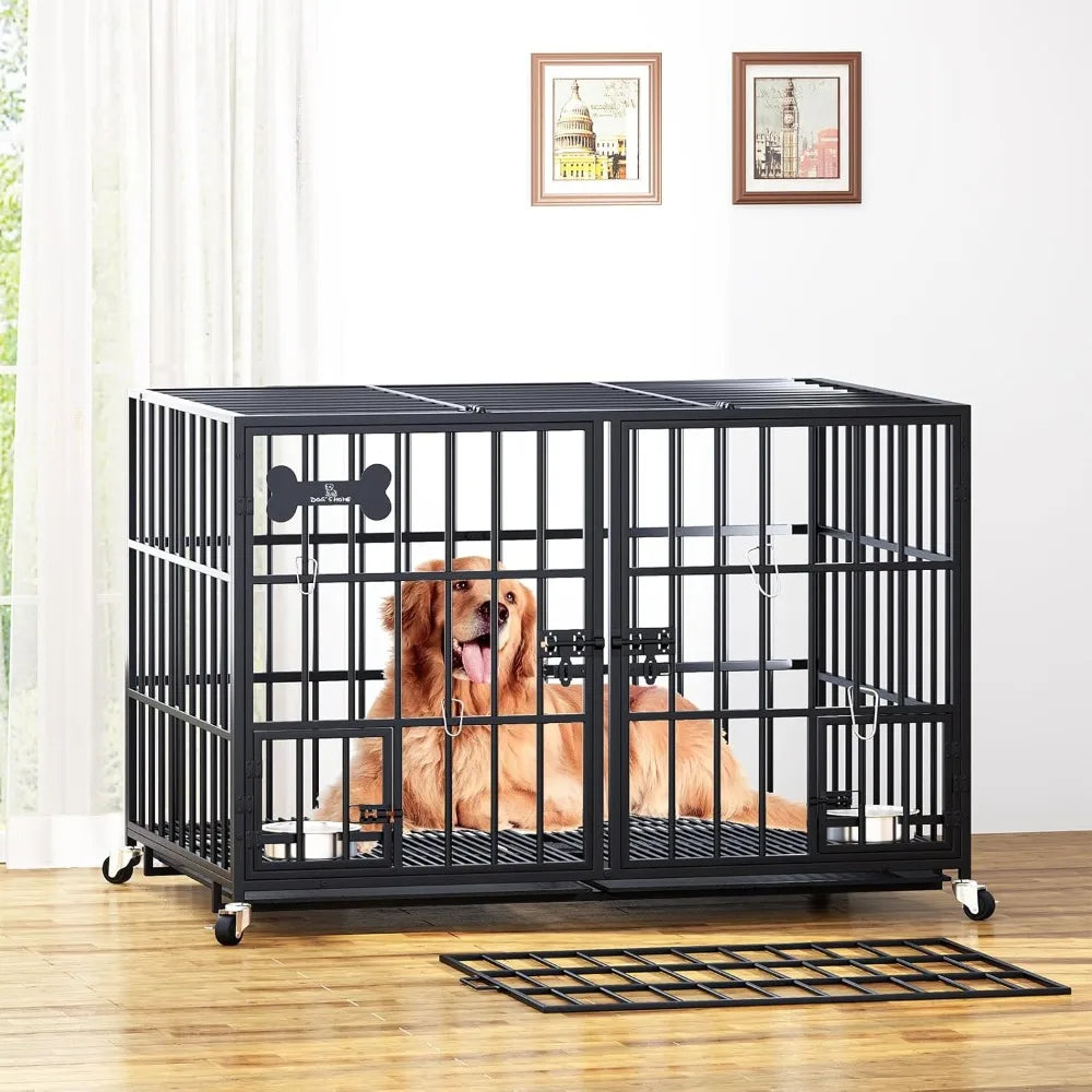 Heavy Duty Metal Dog Crate Indoor Kennel For Medium And Large Dogs