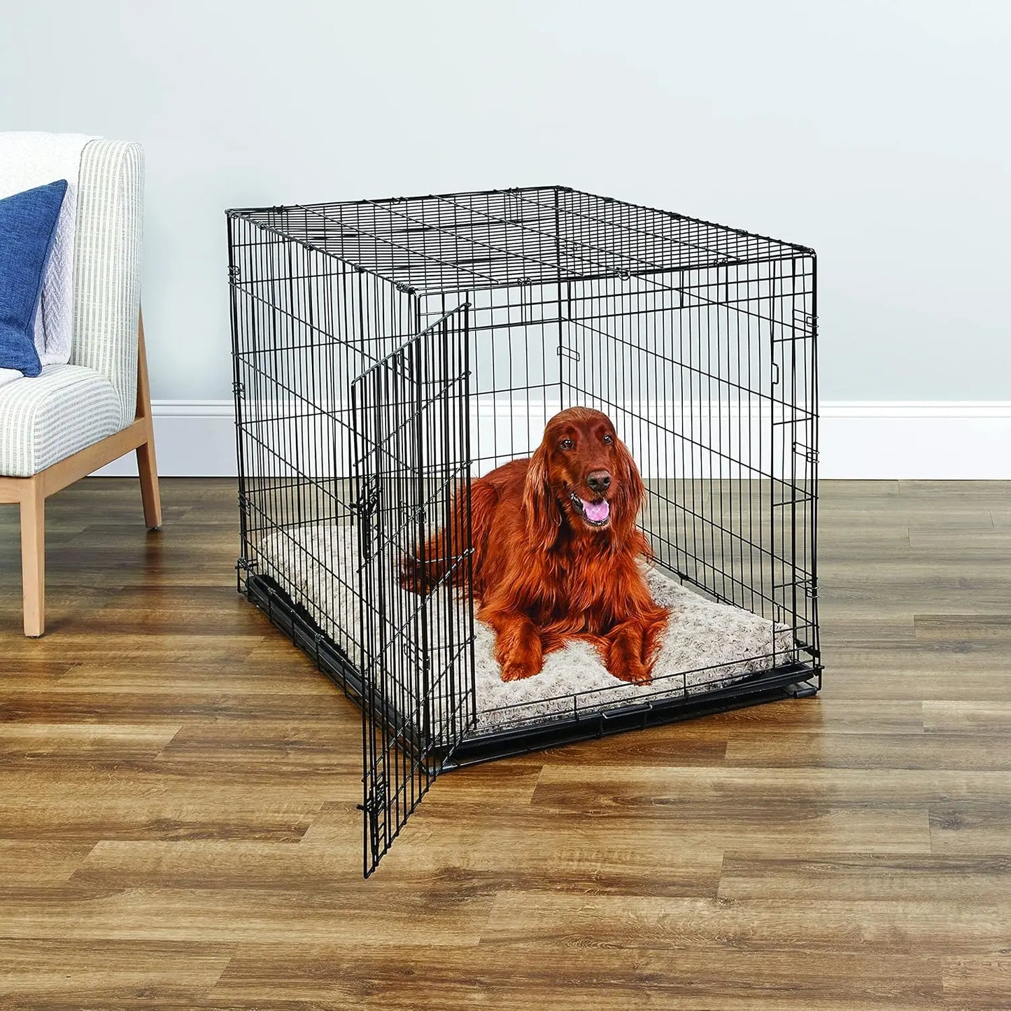 Midwest Homes for Pets Folding Dog Crate with Leakproof Tray