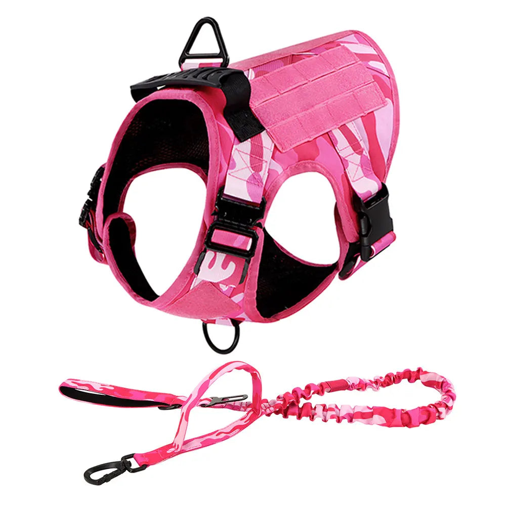 Military Camouflage Dog Harness Tactical Nylon Vest For Training