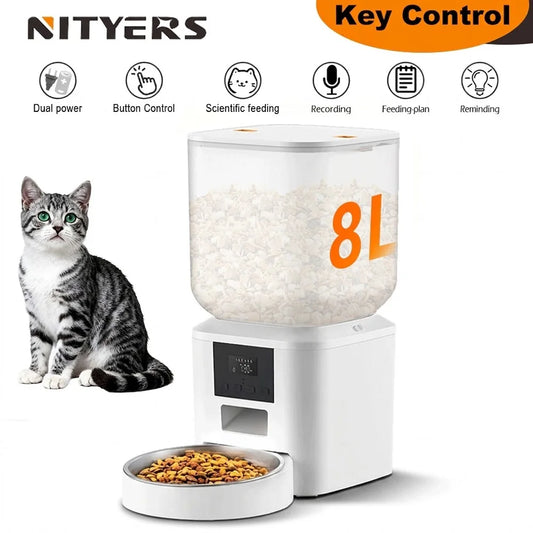 Nityers Automatic Cat Feeder With Timed Dispenser And Key Control