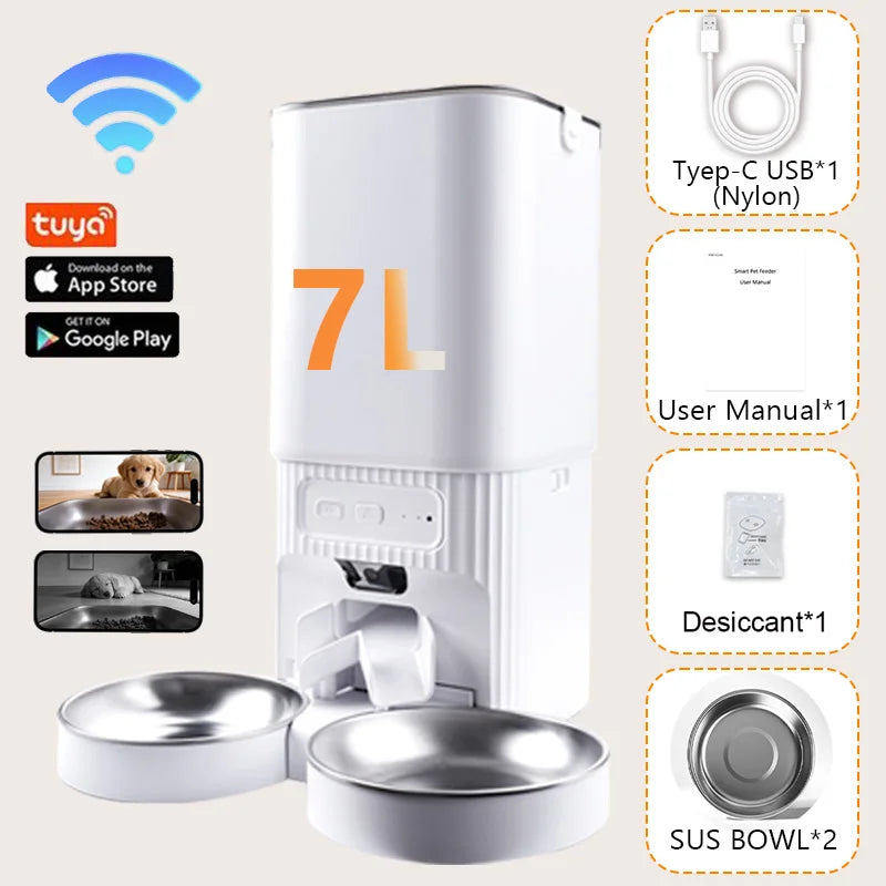 Nityers Smart Automatic Pet Feeder With HD Camera And WiFi