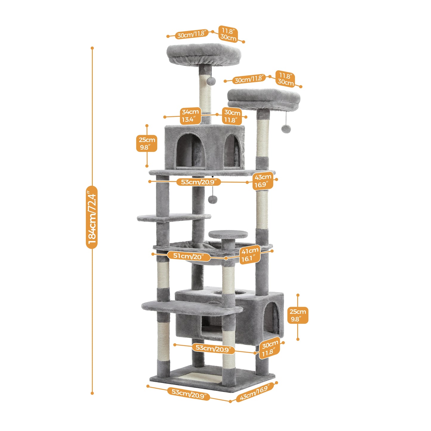 Pawz Road Large Multi Level Plush Cat Tree Tower