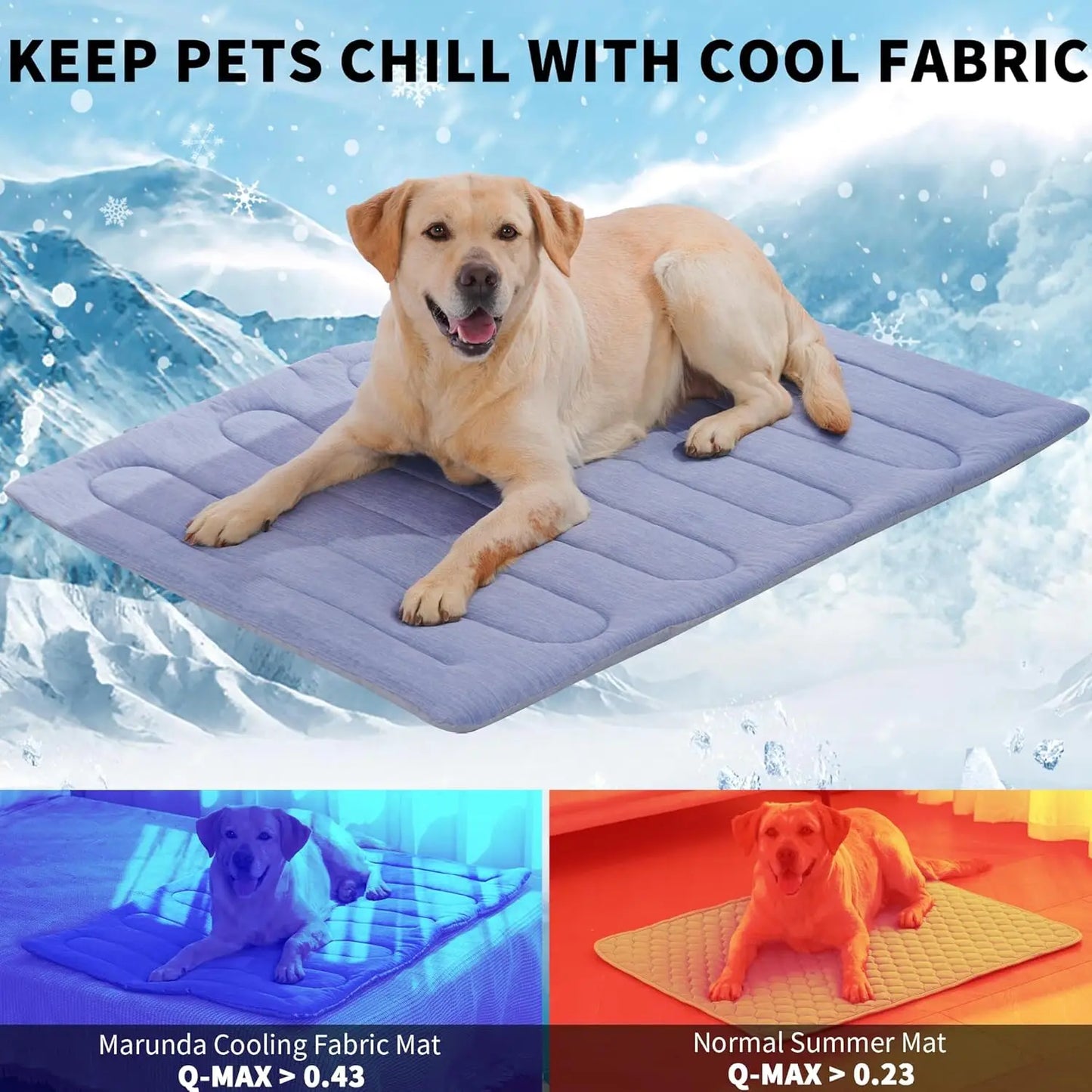 Self Cooling Dog Bed Washable For Indoor Outdoor Large Dogs
