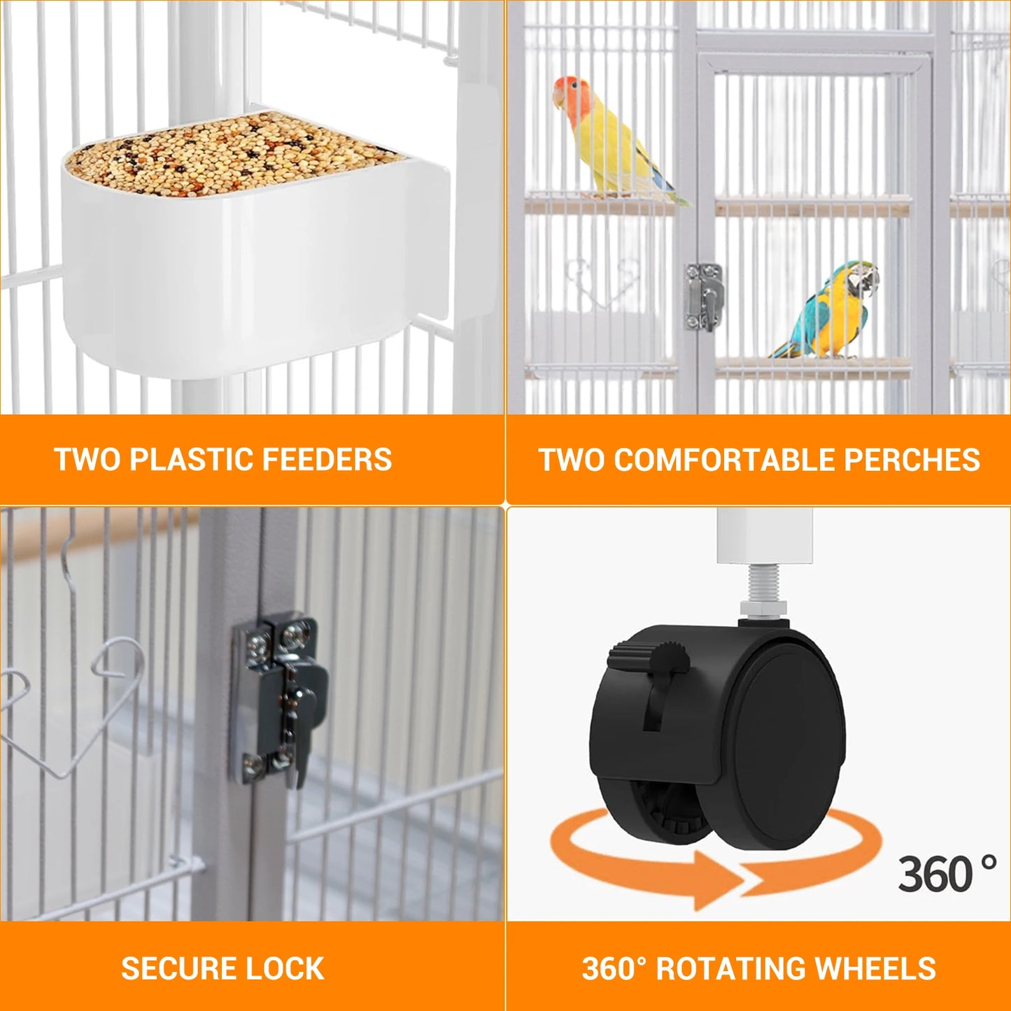 Small Animal Cage 53.5 Inch Metal With Wheels