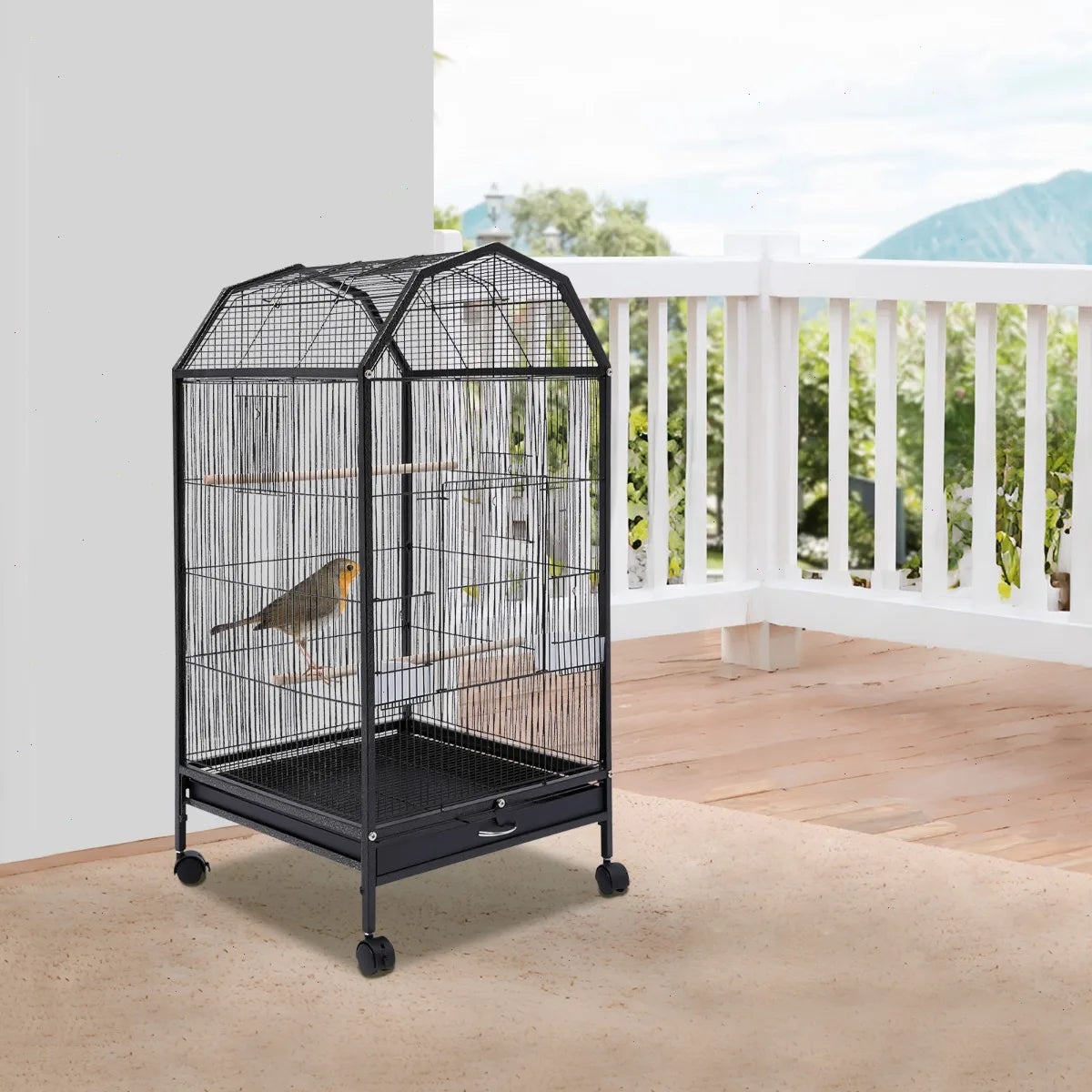 Large Spacious Anti Rust Iron Bird Cage For Cockatiel And Conure