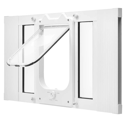 SucceBuy Adjustable Window Cat Door With Magnetic Closure