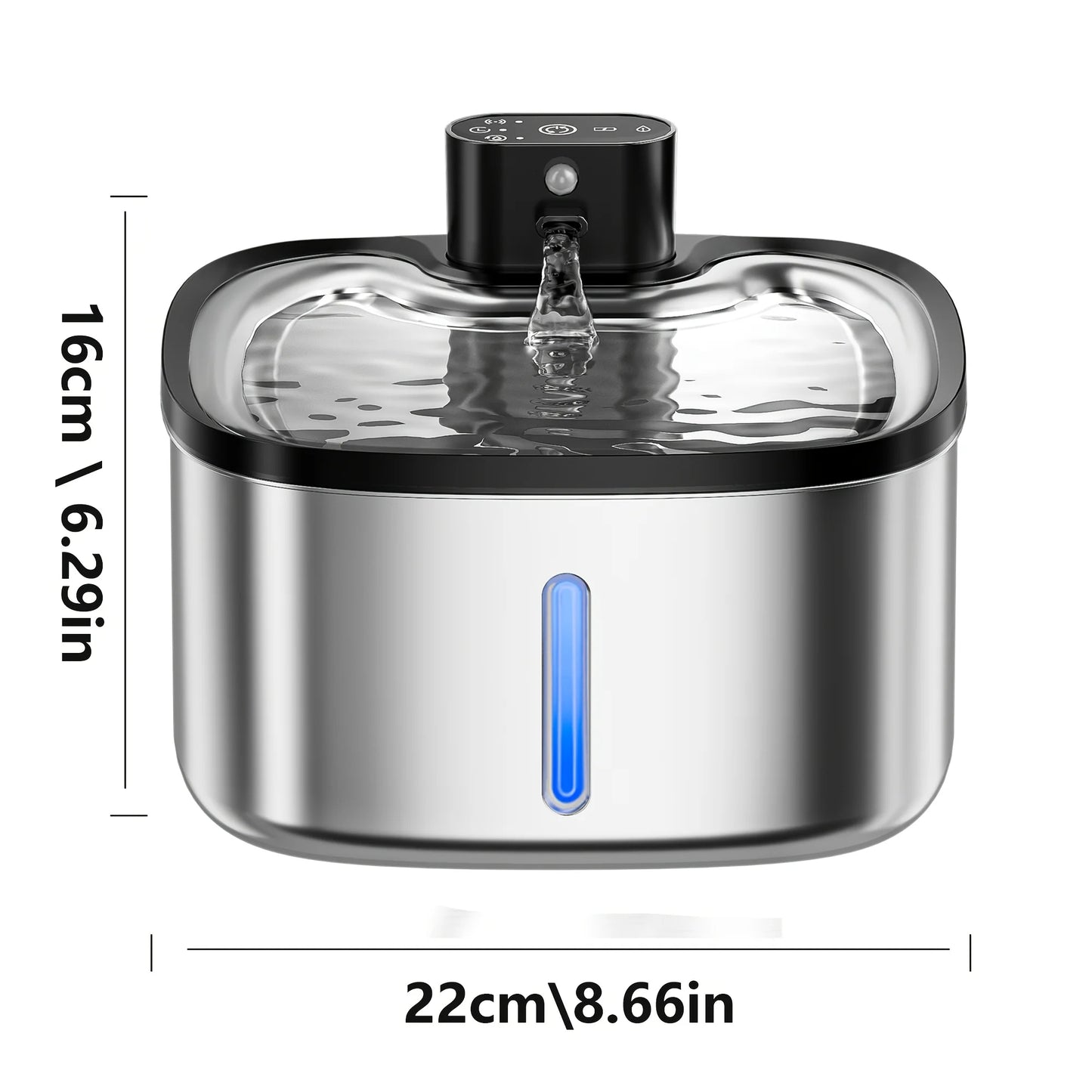 Eramong 3.5L Stainless Steel Wireless Smart Cat Water Fountain
