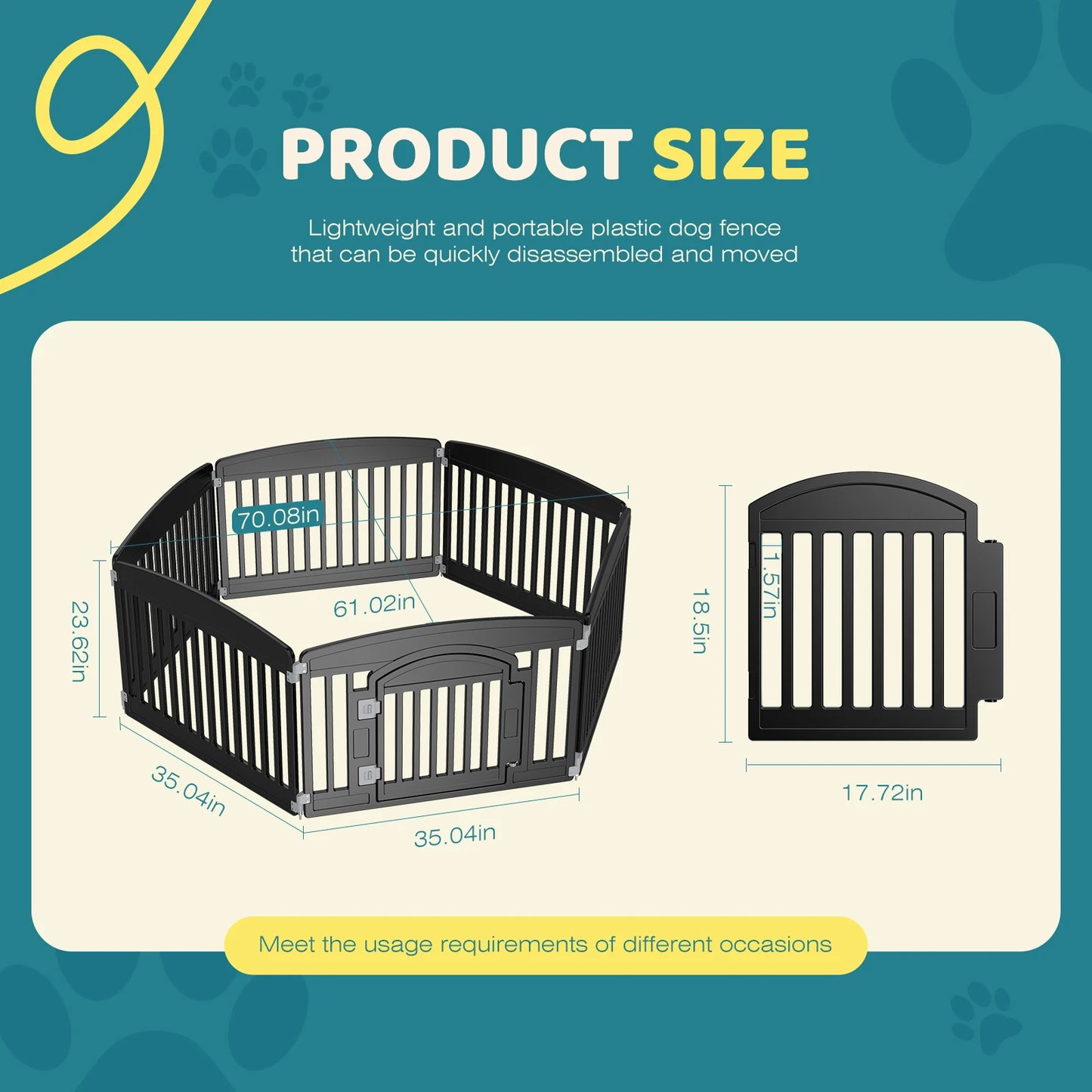 JHK Plastic Dog Playpen Expandable Fence For Medium Dogs Indoor