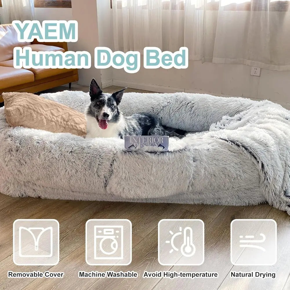 Orthopedic Dog Bed With Faux Fur Washable For Pets