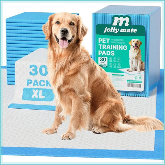 Extra Large Dog Pee Pads 30 Pack With Adhesive Tabs Ultra Absorbent