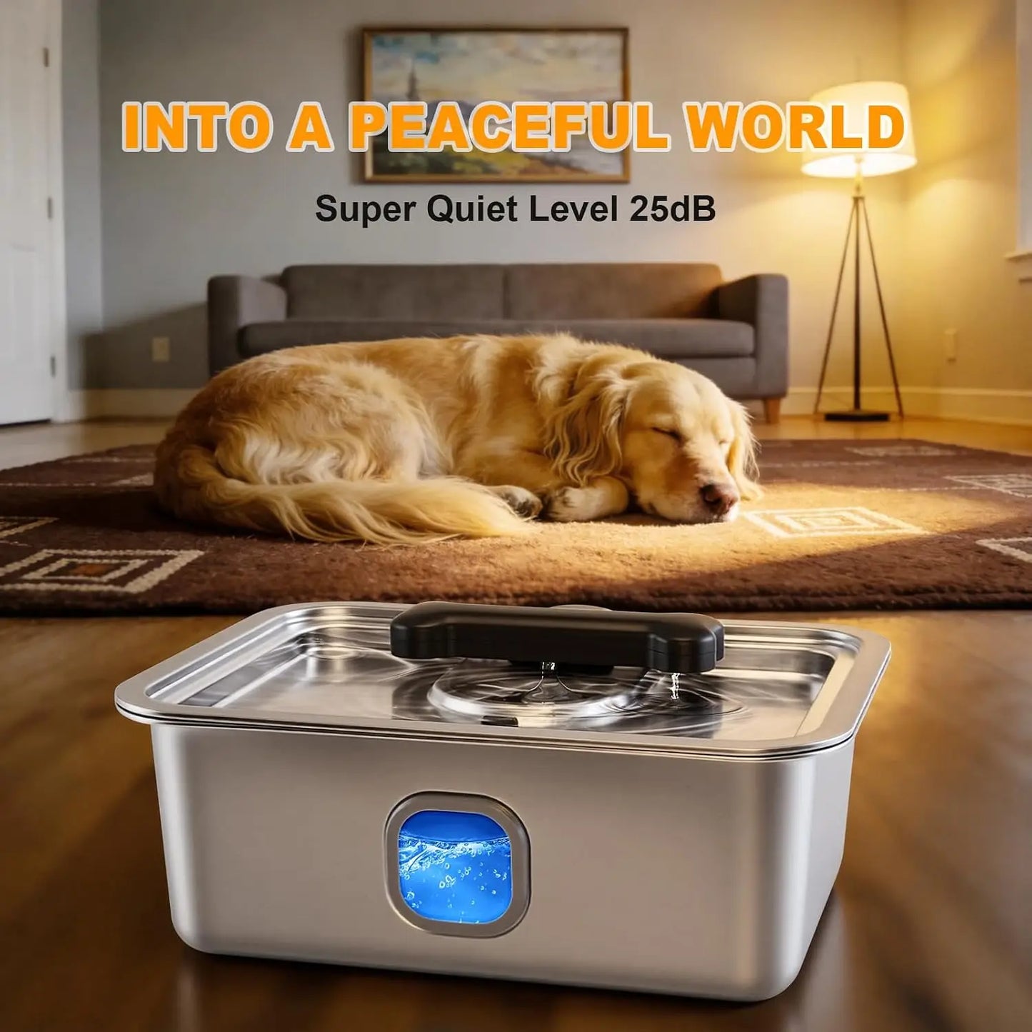 Stainless Steel Water Fountain For Large Dogs With Automatic Filter