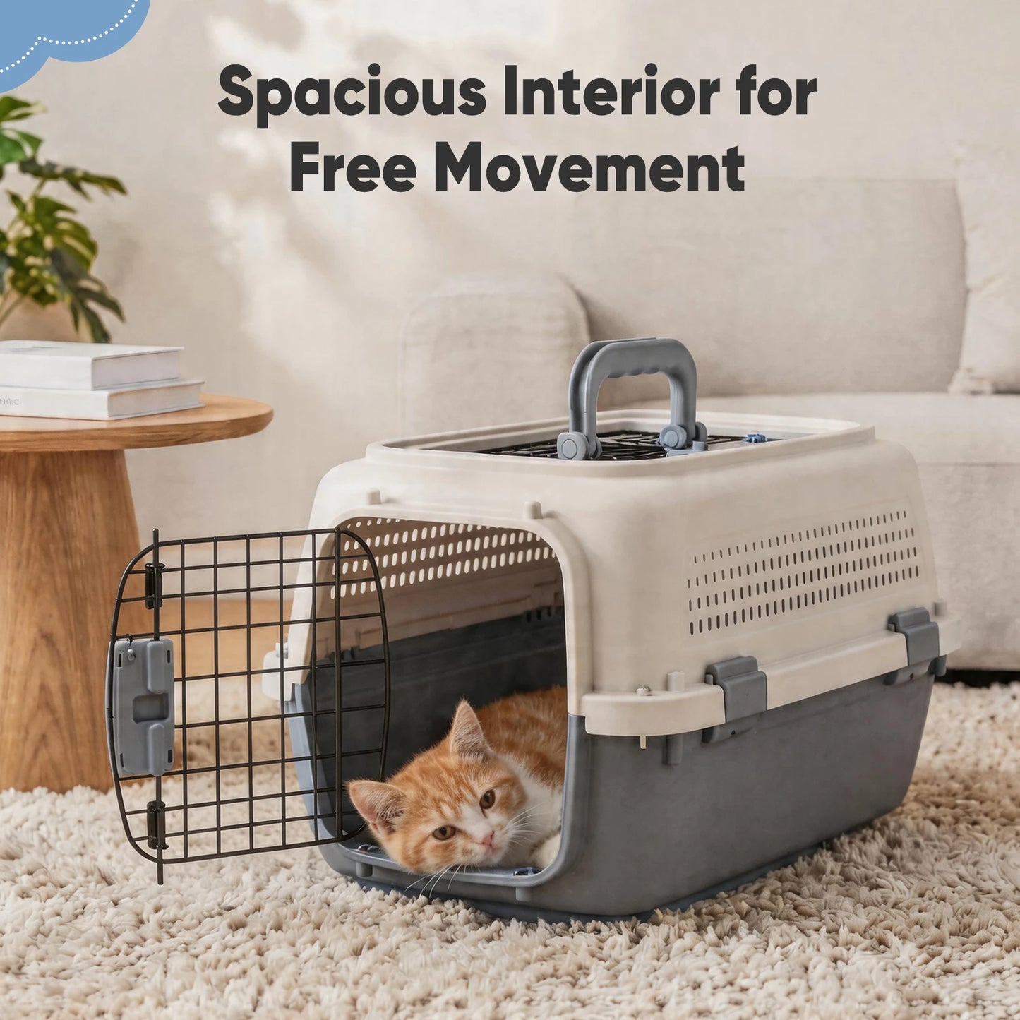 Pet Carrier For Small Dogs And Cats Front Top Load Wire Door Travel Crate