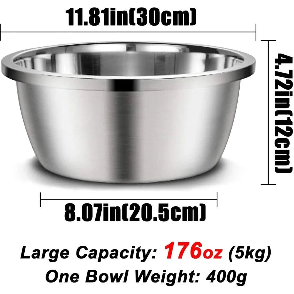 Stainless Steel Dog Bowl Set Large Capacity BPA Free