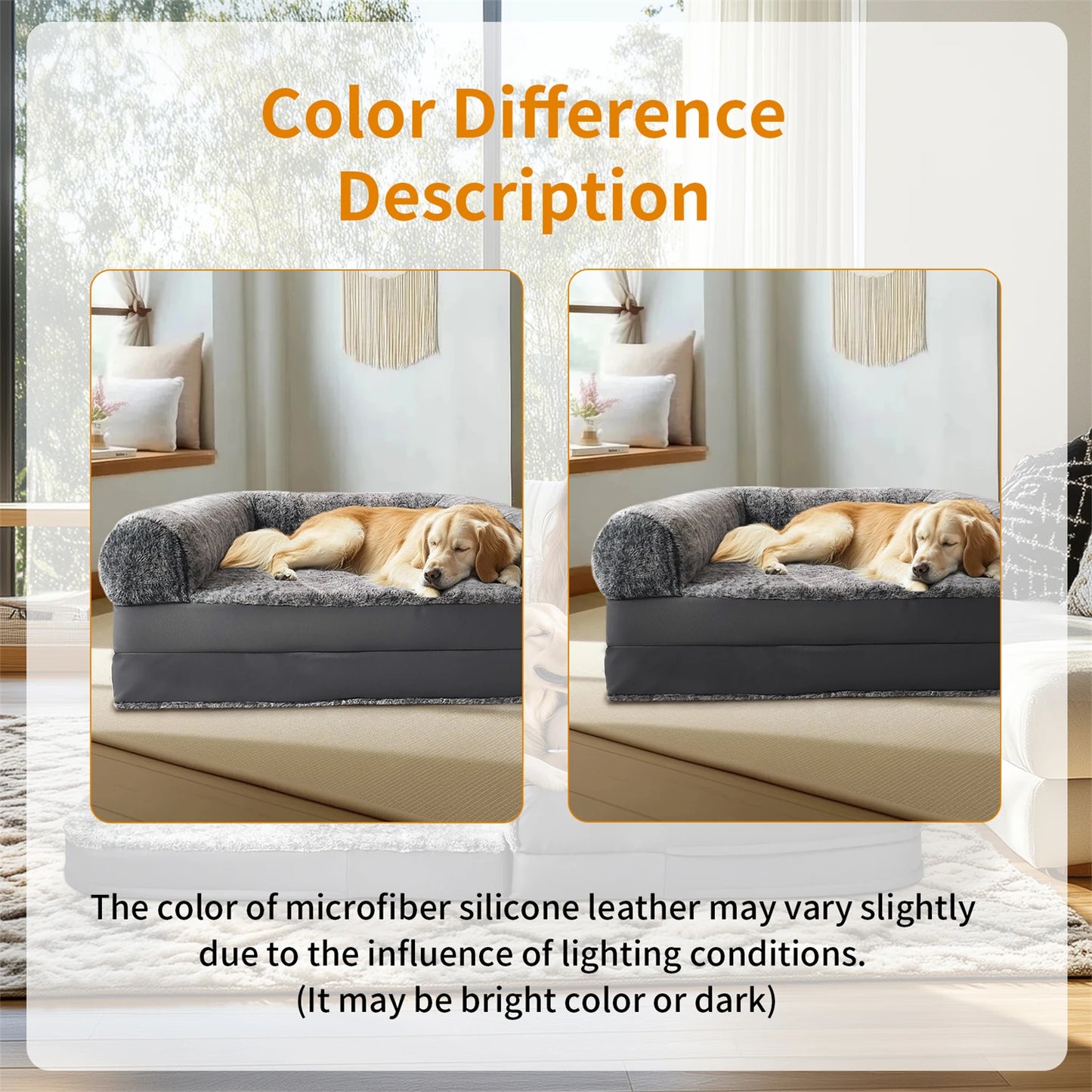 BINGOPAW Orthopedic Dog Bed Foldable Plush Cushion With Bolster