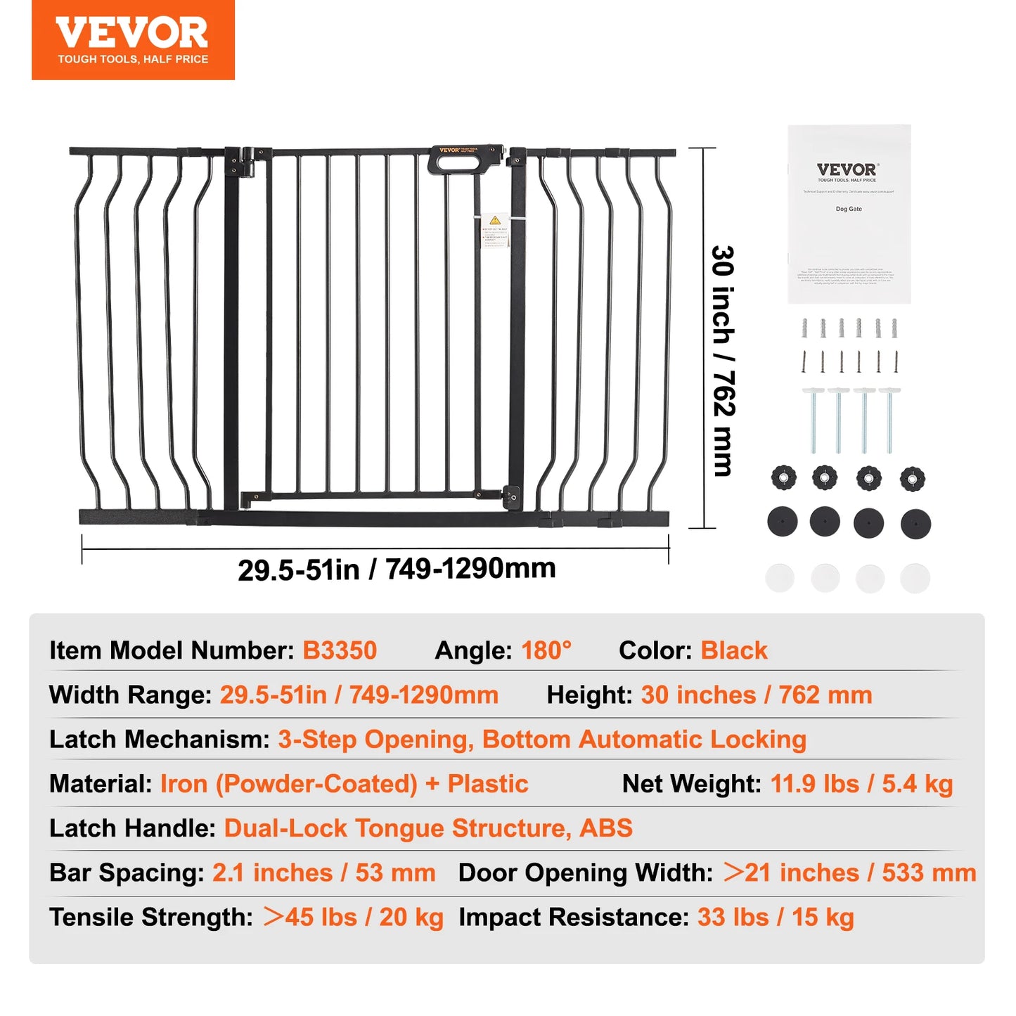 SucceBuy Pressure Mount Baby Gate Walk Through Doorway Child Safety
