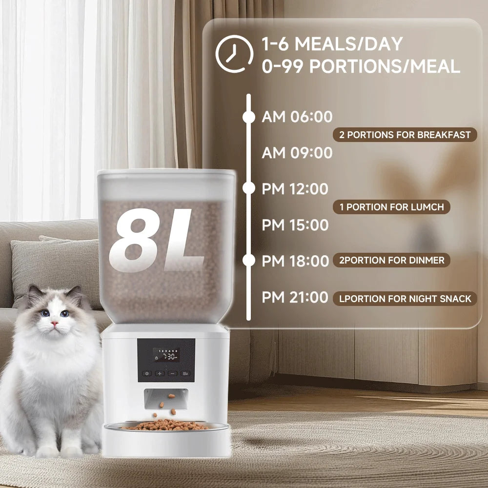 Nityers Automatic Cat Feeder With Timed Dispenser And Key Control