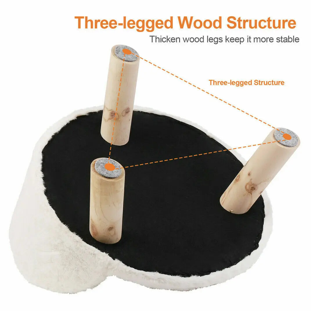 Lux Soft Cat Bed Plush Fabric Nesting Bed With Cushion